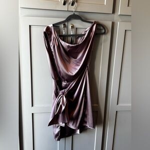 Elegant Purple Satin Dress